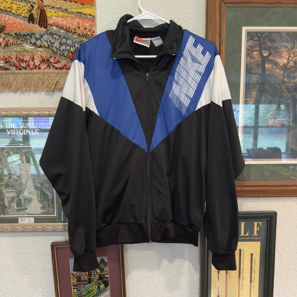 Vintage 90s RARE Nike Men’s Track Polyester Spell Out Sports Jacket Size Medium